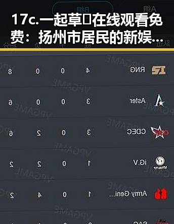 17c.一起草🌿在线观看免费:扬州市居民的新娱乐方式