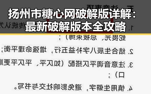 扬州市糖心网破解版详解：最新破解版本全攻略