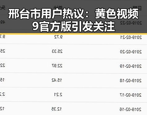 邢台市用户热议:黄色视频9官方版引发关注