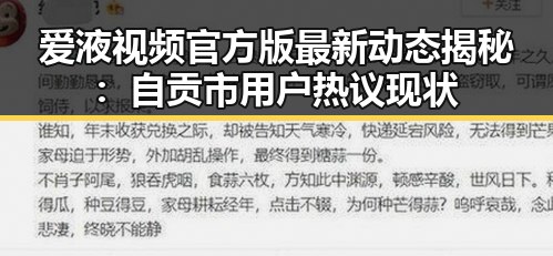 爱液视频官方版最新动态揭秘：自贡市用户热议现状