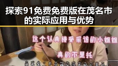 探索91免费免费版在茂名市的实际应用与优势