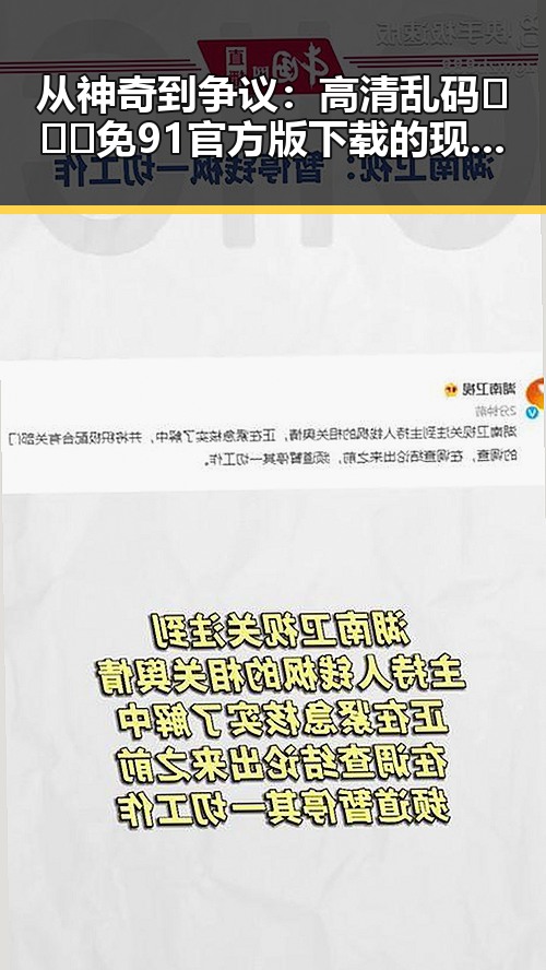 从神奇到争议:高清乱码🔞❌♋免91官方版下载的现状与反思