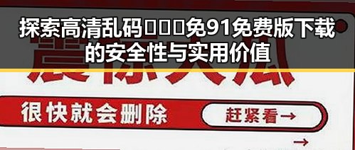探索高清乱码🔞❌♋免91免费版下载的安全性与实用价值