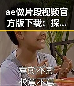 ae做片段视频官方版下载:探索丰富的视频制作体验