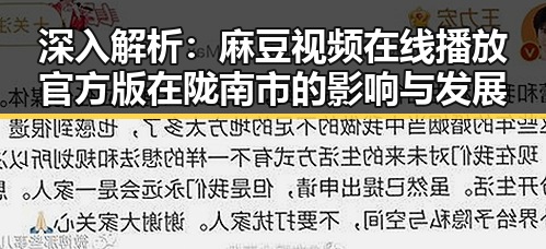 深入解析：麻豆视频在线播放官方版在陇南市的影响与发展